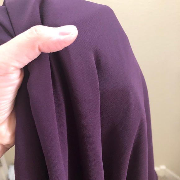 Monique Lhuillier Strapless Chiffon Gown Purple 12 - Picture 9 of 15